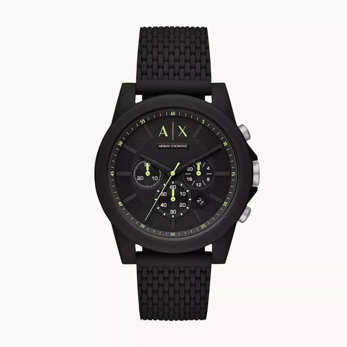 Exchange Chronograph Black Silicone Watch