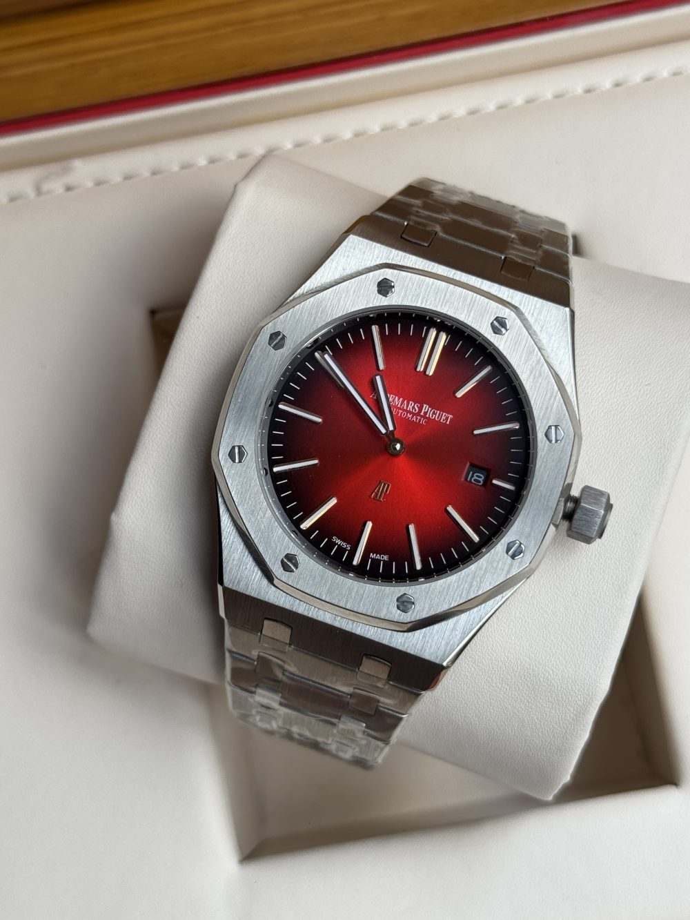 🍷 Audemars Piguet Royal Oak “Jumbo” Extra-Thin – Red Wine Dial ...