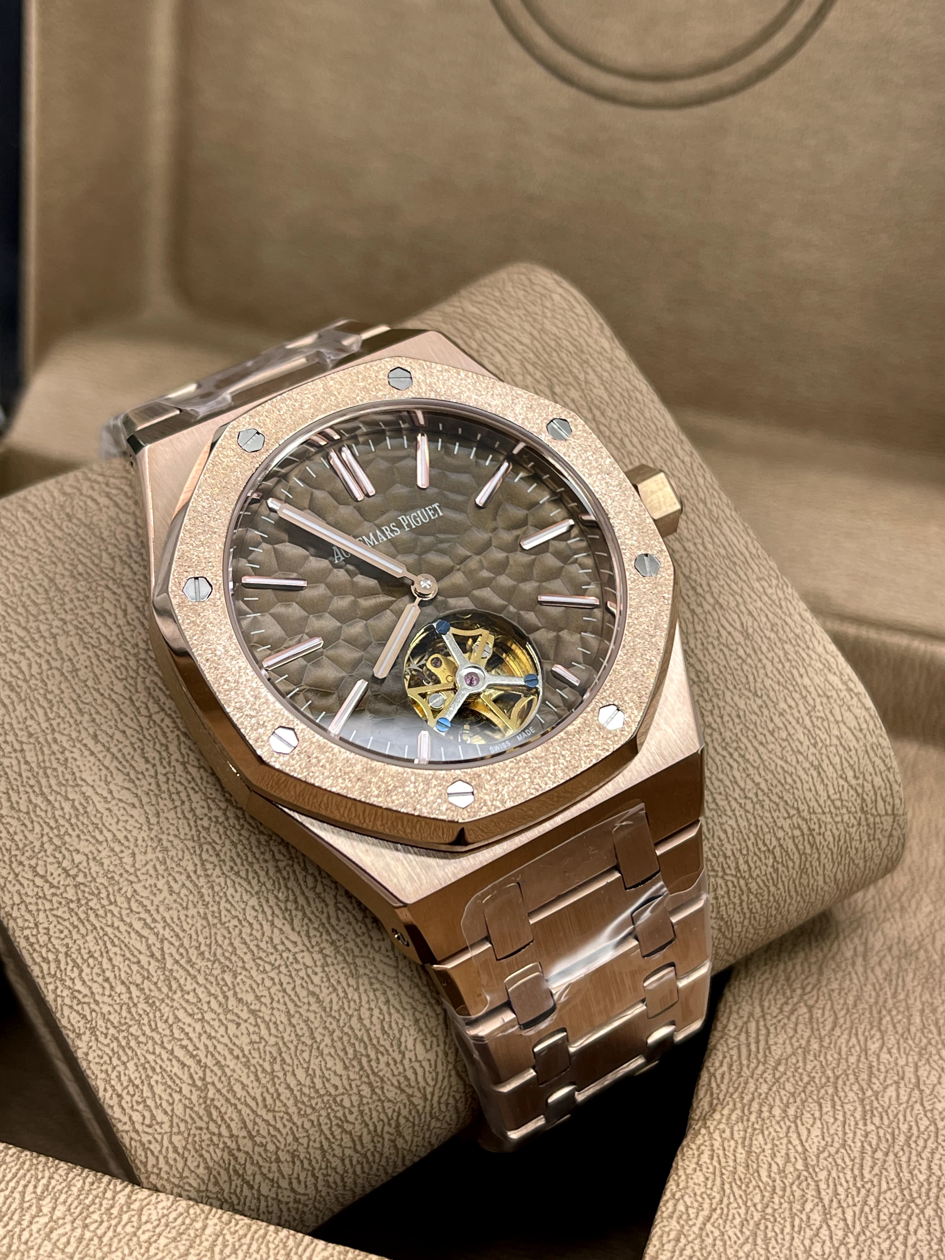 Audemars Piguet Flywheel – Rosegold with Iced Bezel (Master Grade)