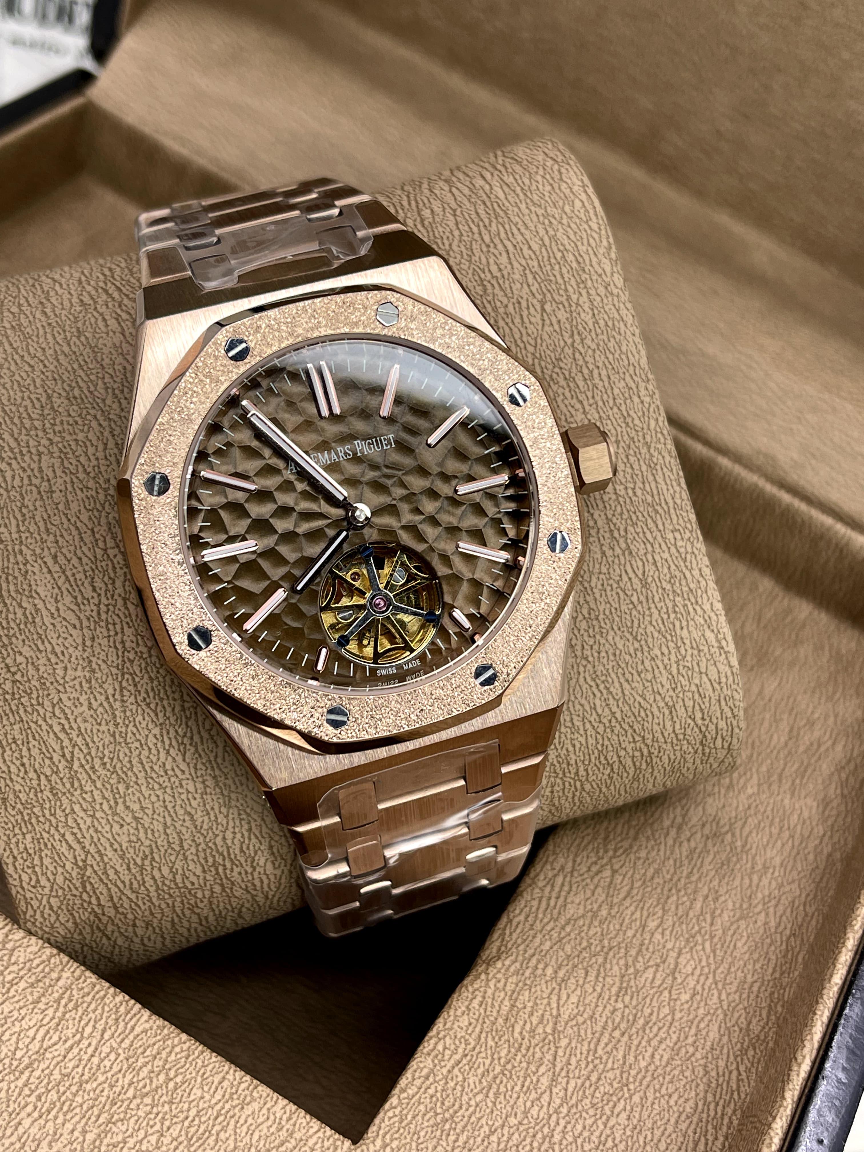 Audemars Piguet Flywheel – Rosegold with Iced Bezel (Master Grade) - Image 2