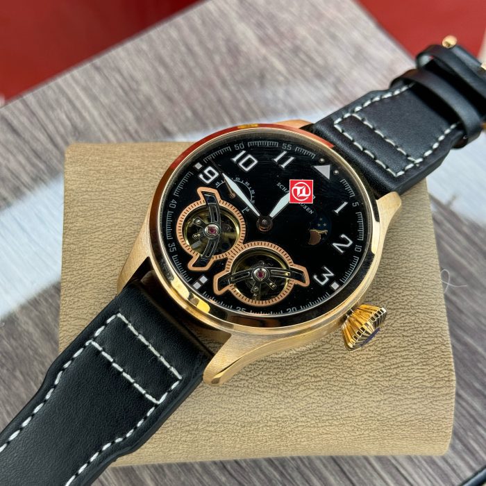 IWC Schaffhausen Big Pilot’s Double Tourbillon Polished Rose Gold Finish– Customised Master Edition