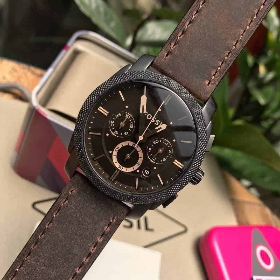Fossil Men’s Chronograph Watch – Mid-Size Case with Brown Leather Strap (Model: F54656) - Image 4