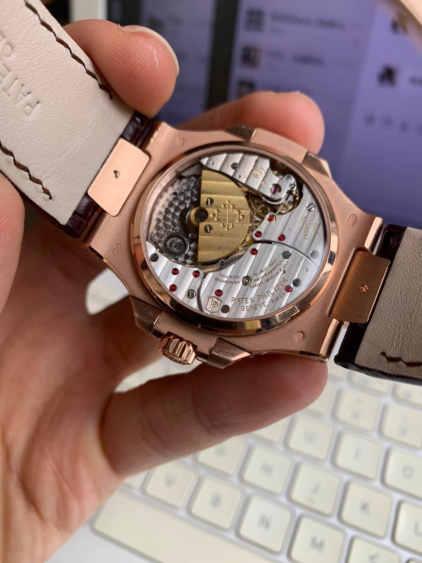 Patek Philippe Nautilus Complications – Ruby Set Rose Gold Edition (1:1) - Image 4