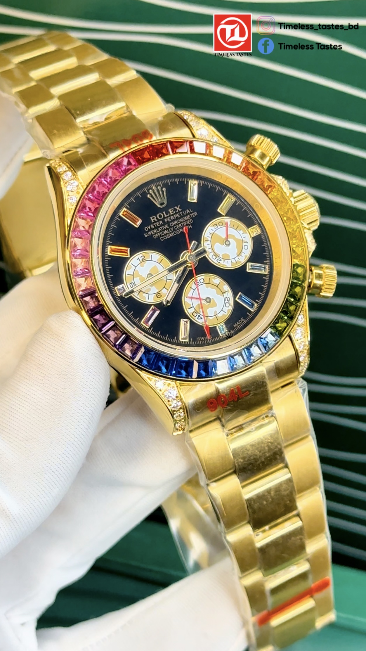 Rolex Cosmograph Daytona Rainbow – Full Gold | Master Grade - Image 6