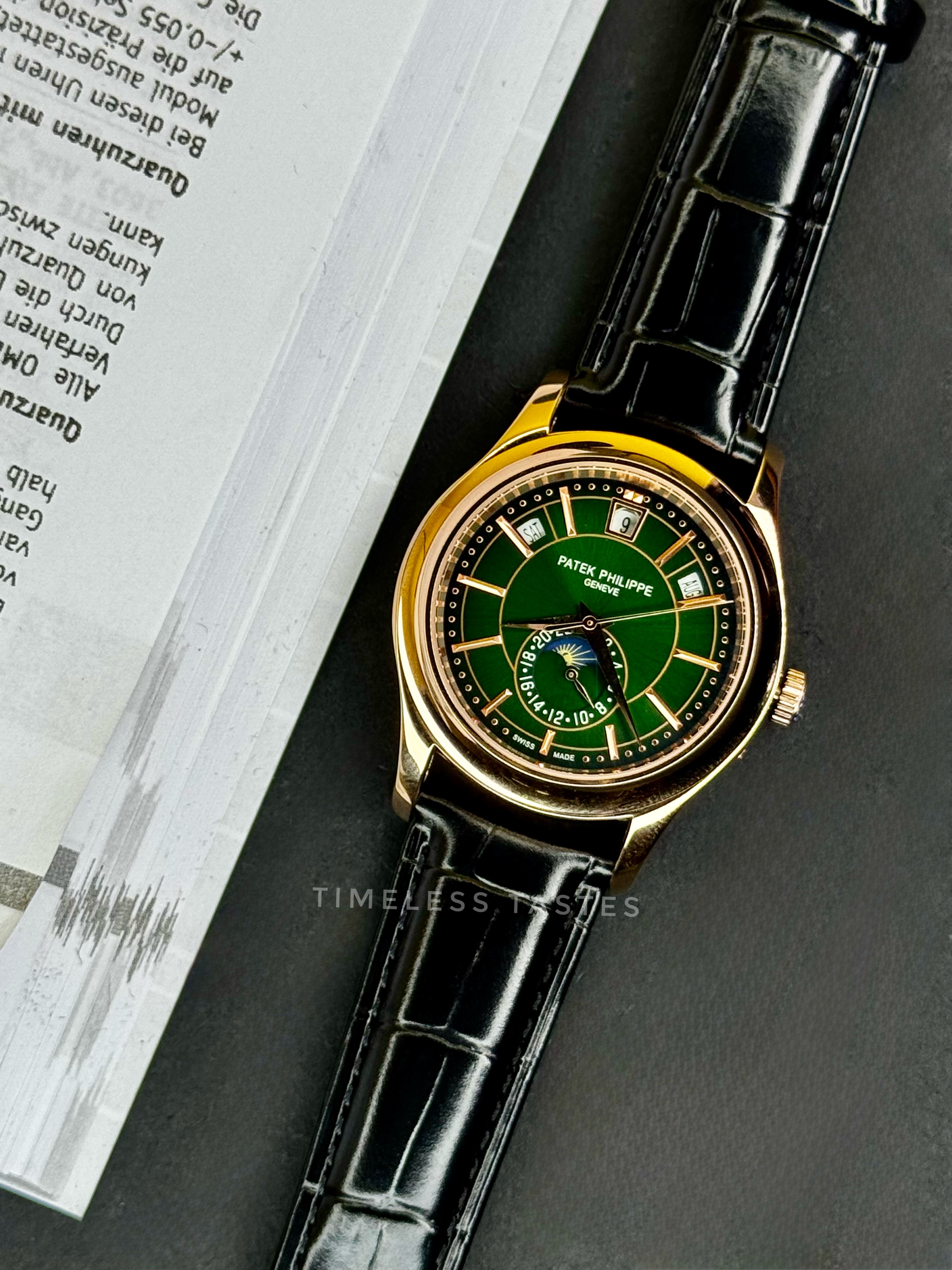 Patek Philippe Complications 5205R-011 Green Dial Rose Gold – Euro Grade
