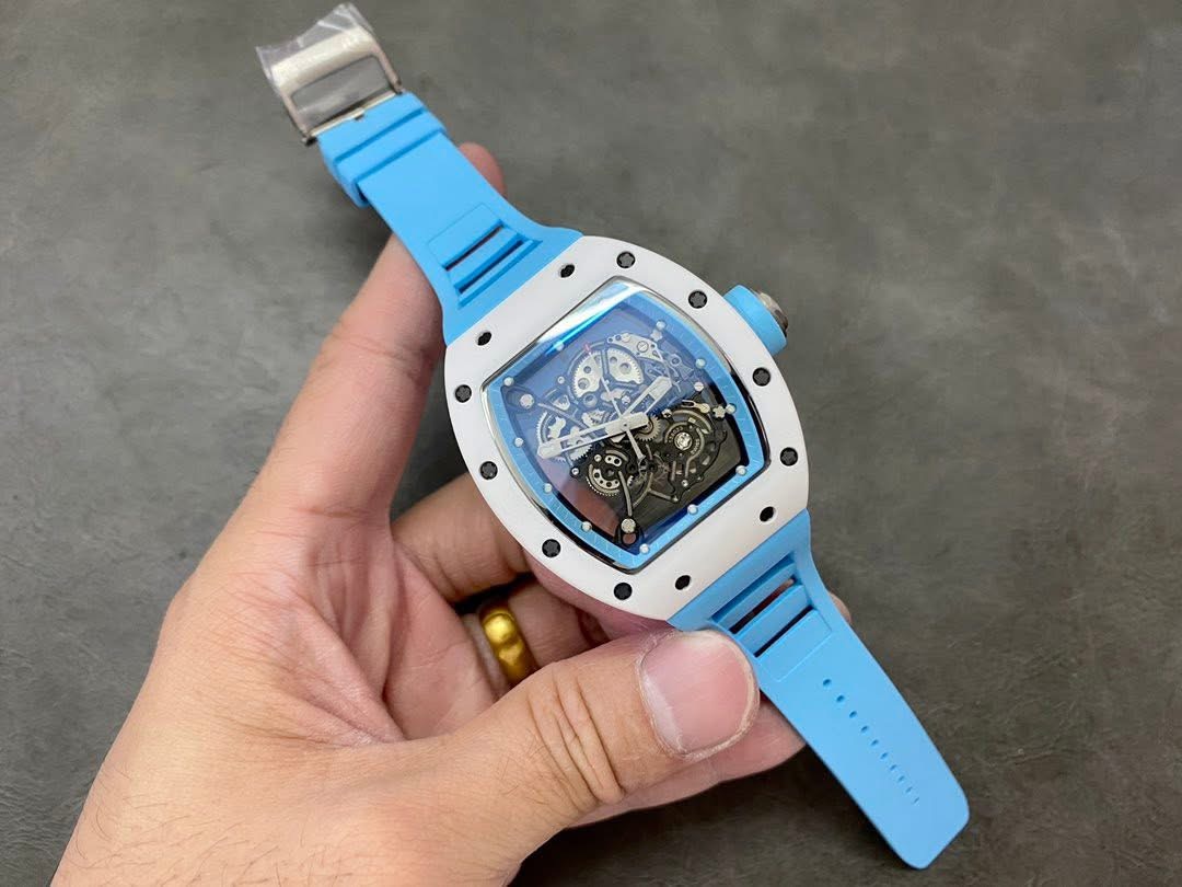 Richard Mille RM 055 Bubba Watson – White Case with Sky Blue Strap Edition | Swiss 1:1 Grade
