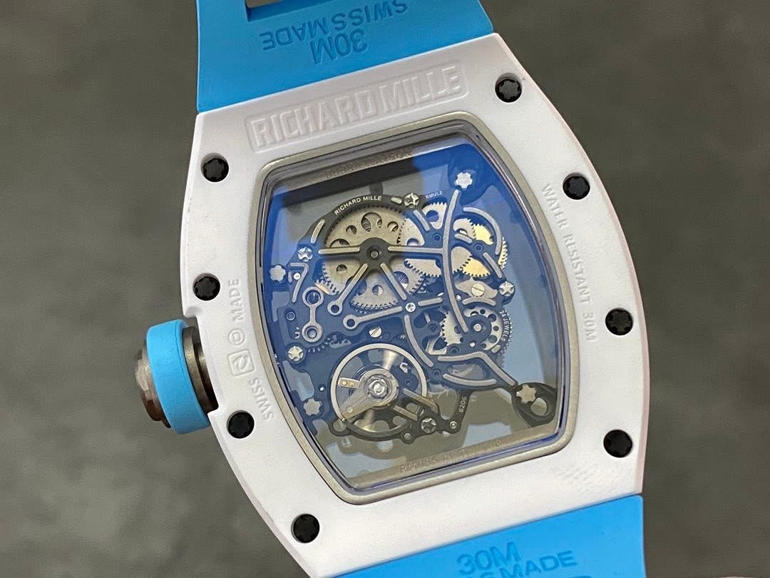 Richard Mille RM 055 Bubba Watson – White Case with Sky Blue Strap Edition | Swiss 1:1 Grade - Image 3