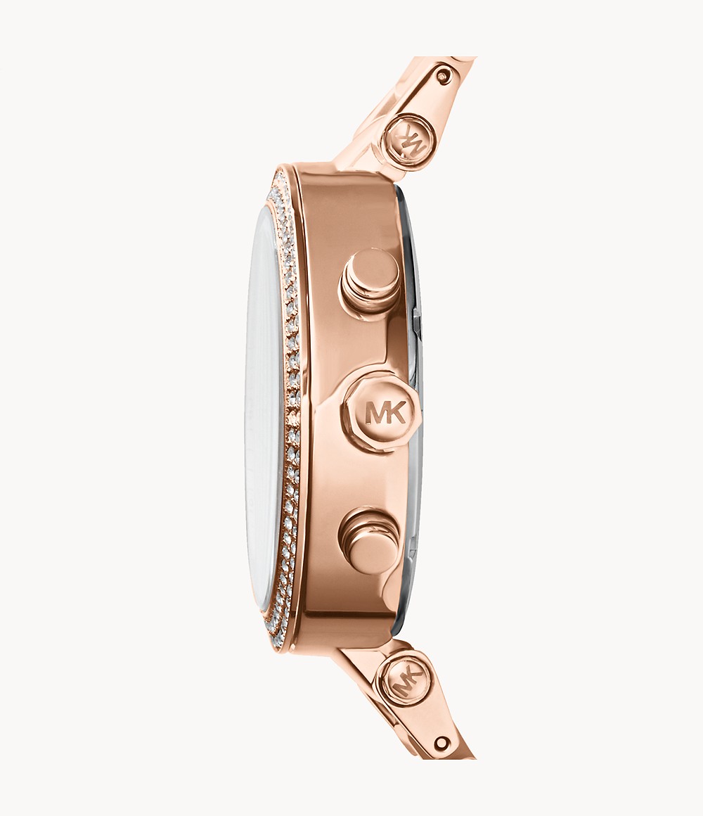 Michael Kors Parker Rose Gold-Tone Blush Acetate Watch (MK5896) - Image 4