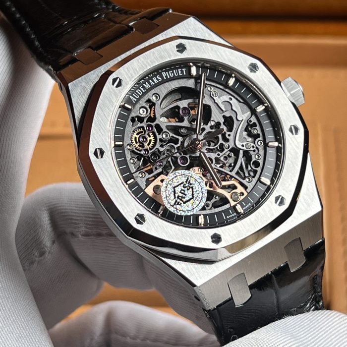 Audemars Piguet Royal Oak Double Balance Wheel Openworked 1:1 Grade – Ref. 15407ST (Silver | Custom Belt Edition)
