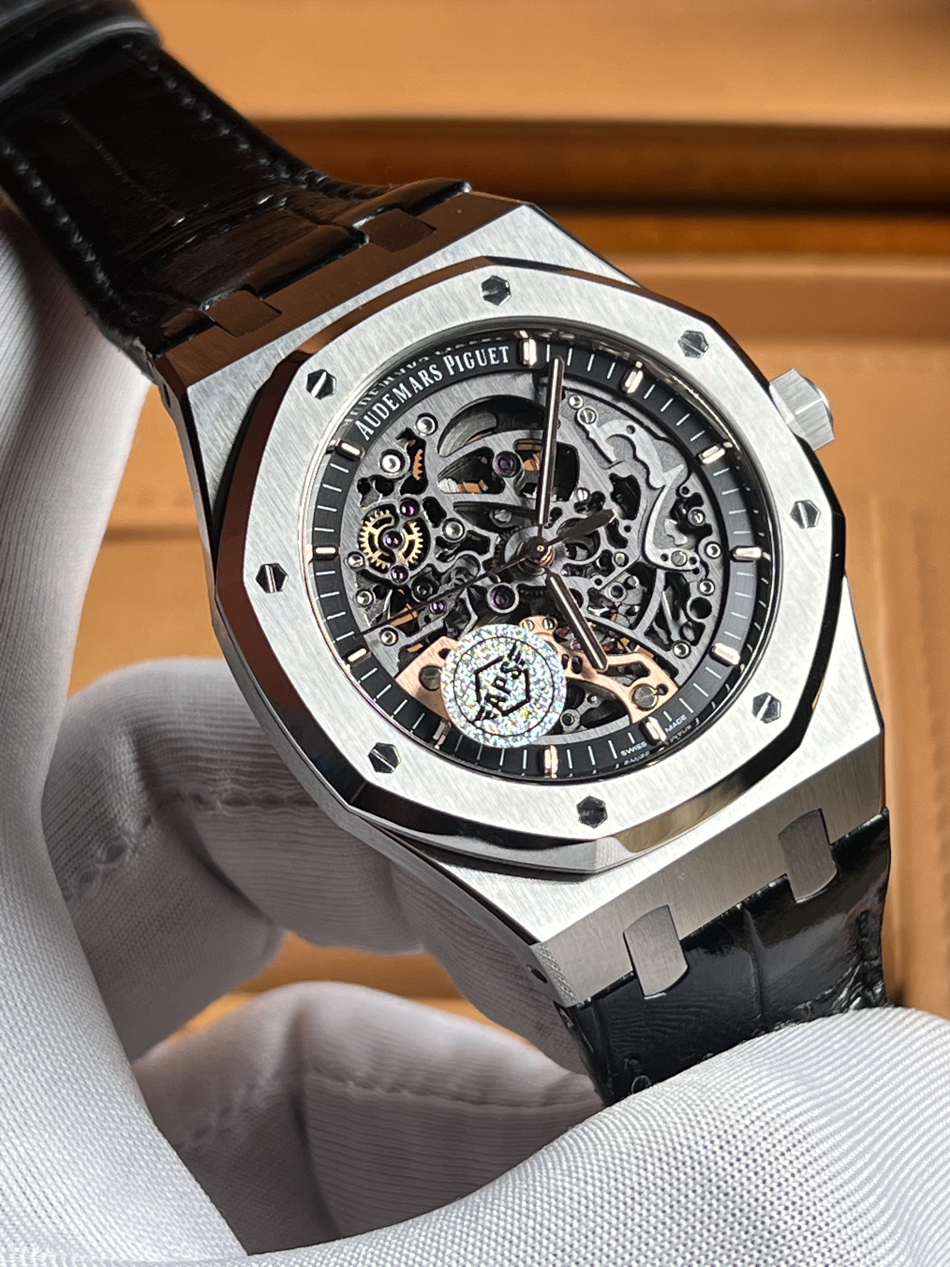 Audemars Piguet Royal Oak Double Balance Wheel Openworked 1:1 Grade – Ref. 15407ST (Silver | Custom Belt Edition)