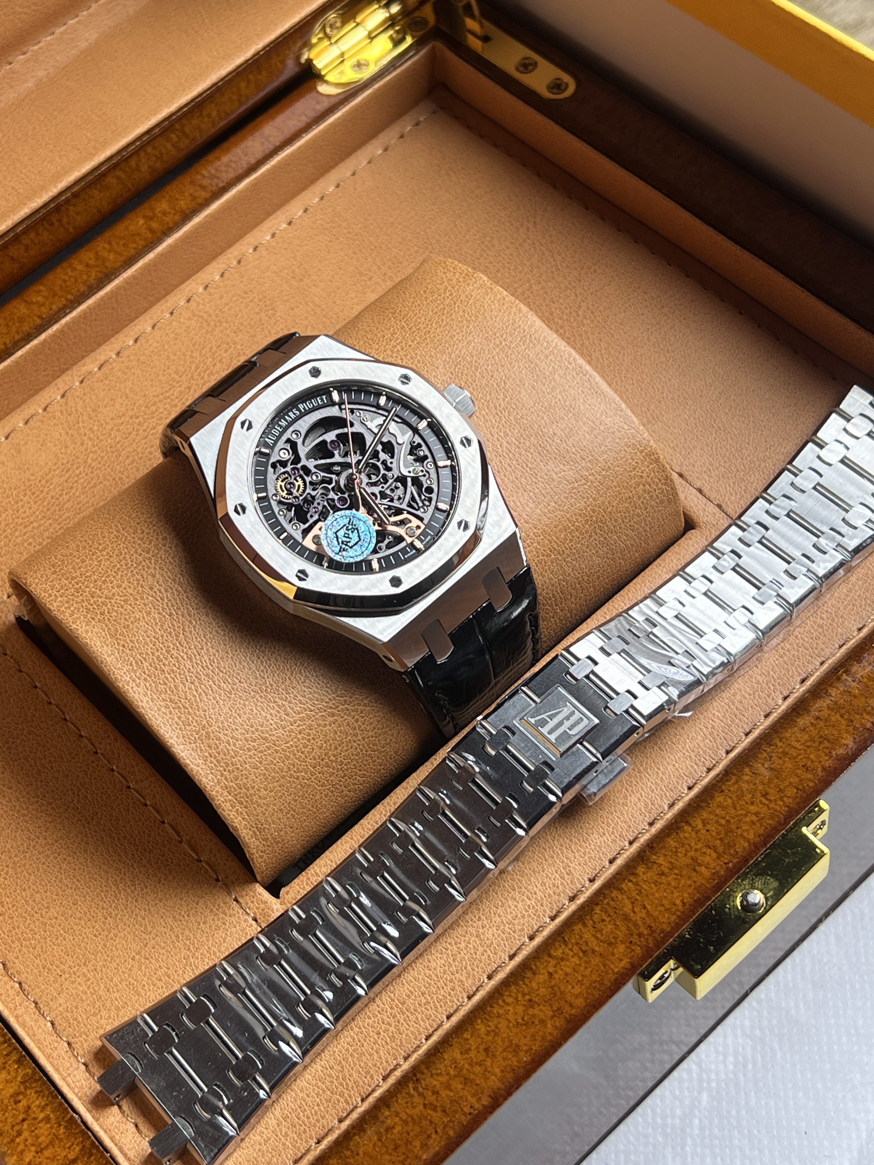 Audemars Piguet Royal Oak Double Balance Wheel Openworked 1:1 Grade – Ref. 15407ST (Silver | Custom Belt Edition) - Image 3