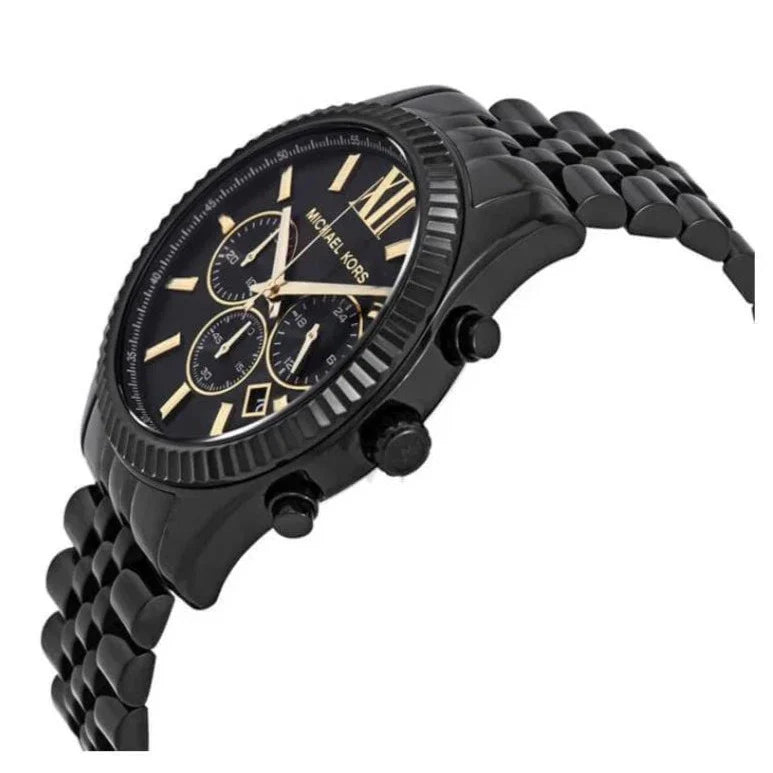 Michael Kors Lexington Black Dial Black Steel Strap Men’s Watch – MK8603 - Image 4