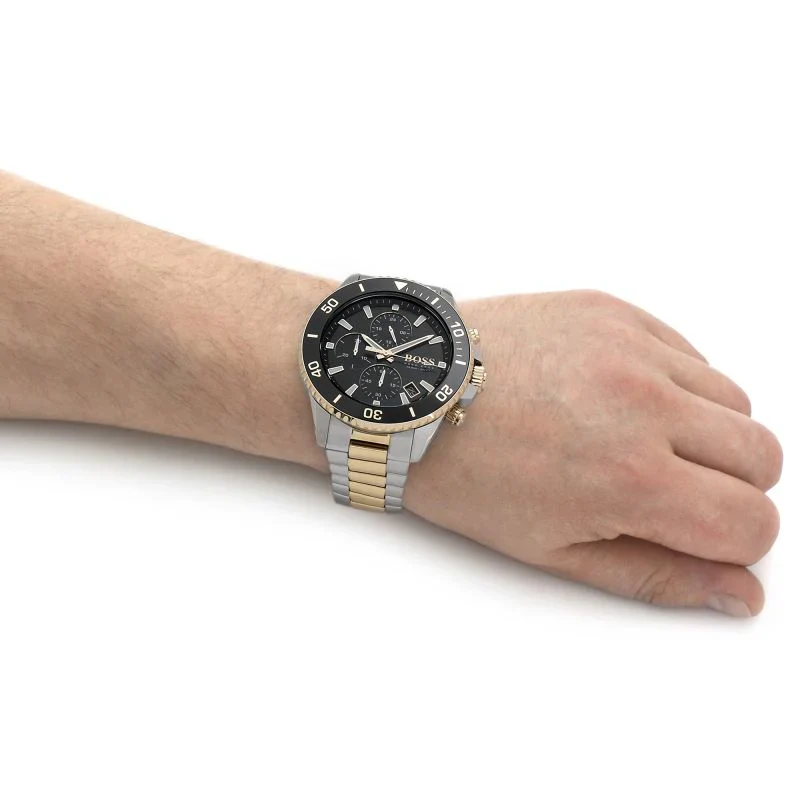 Hugo Boss Admiral Black Dial Two-Tone Steel Strap Men’s Watch – 1513908 - Image 7