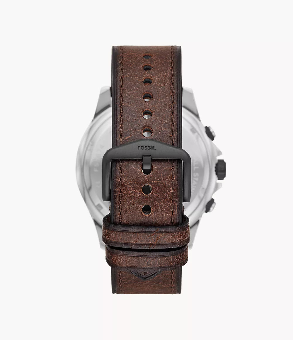 Fossil Dillinger Chronograph Brown Leather Men’s Watch – FS5674 - Image 2