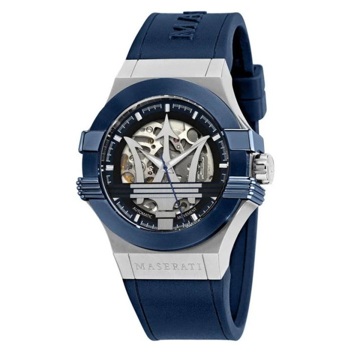 Maserati Potenza Skeleton Dial Blue Silicone Strap Men’s Watch – R8821108028