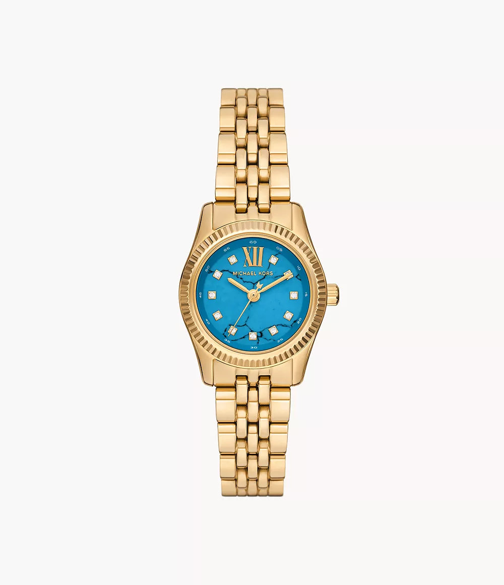 Michael Kors Lexington Three-Hand Gold-Tone Stainless Steel Ladies Watch – MK4813