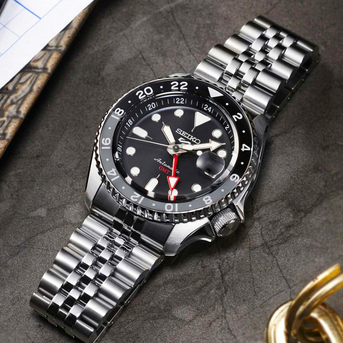 Seiko 5 Sports GMT Black Dial Men’s Automatic Watch – SSK001 - Image 3