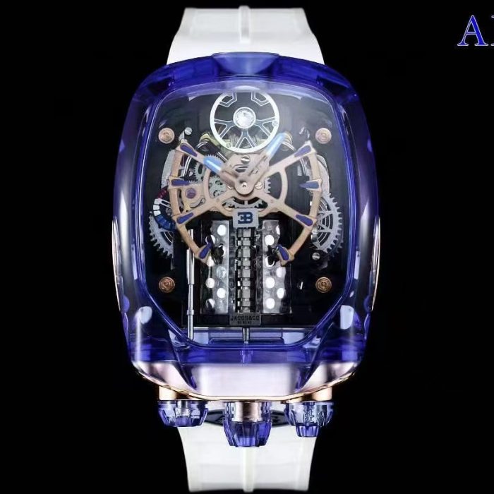 Jacob & Co. Bugatti Chiron Tourbillon – Blue Sapphire Crystal Edition | Swiss 1:1 Grade