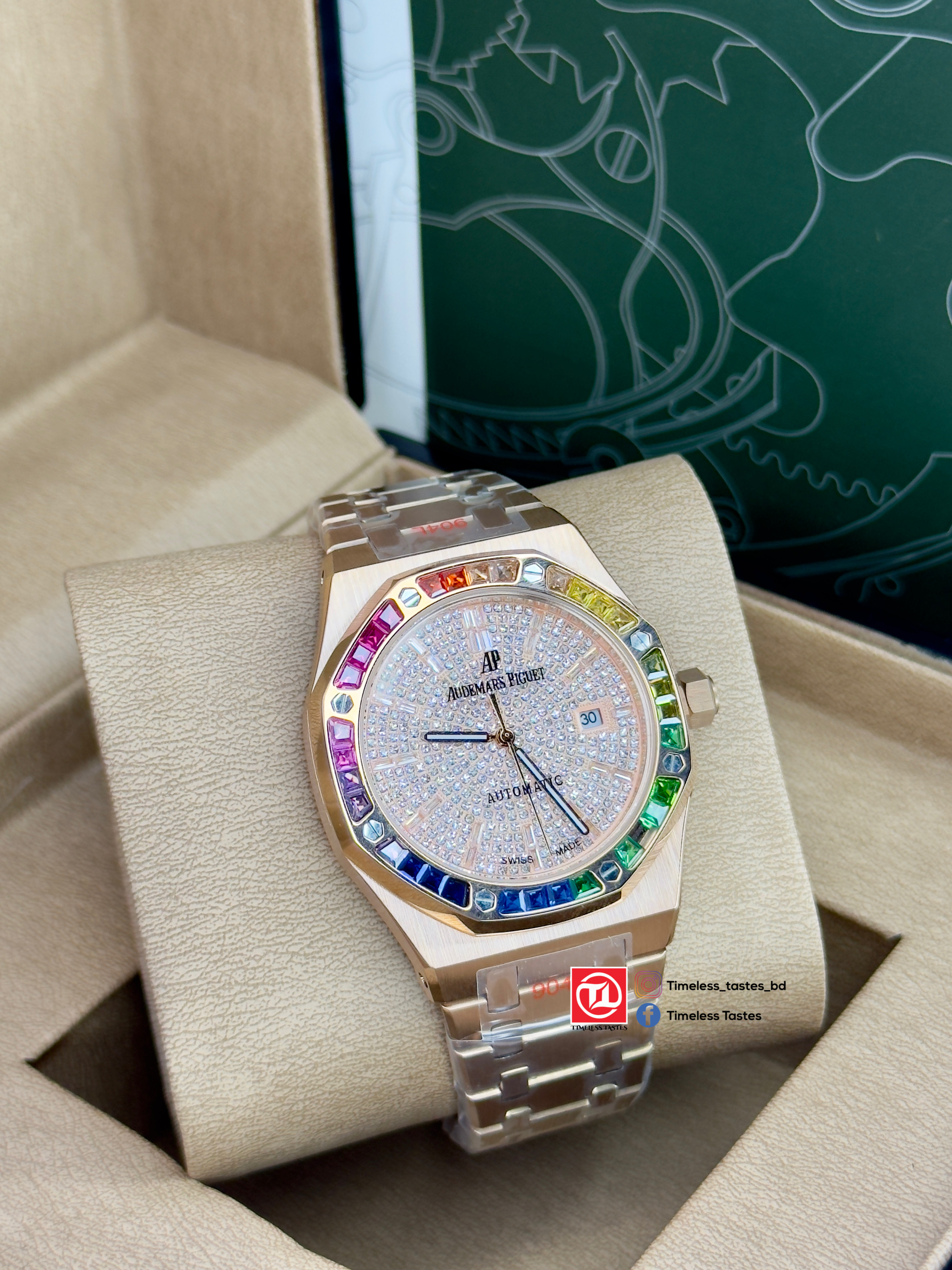 Audemars Piguet Royal Oak ‘Rainbow’ | Ref. 15413OR.YY.1220OR.01 | Rose Gold | Master Grade Watch - Image 5