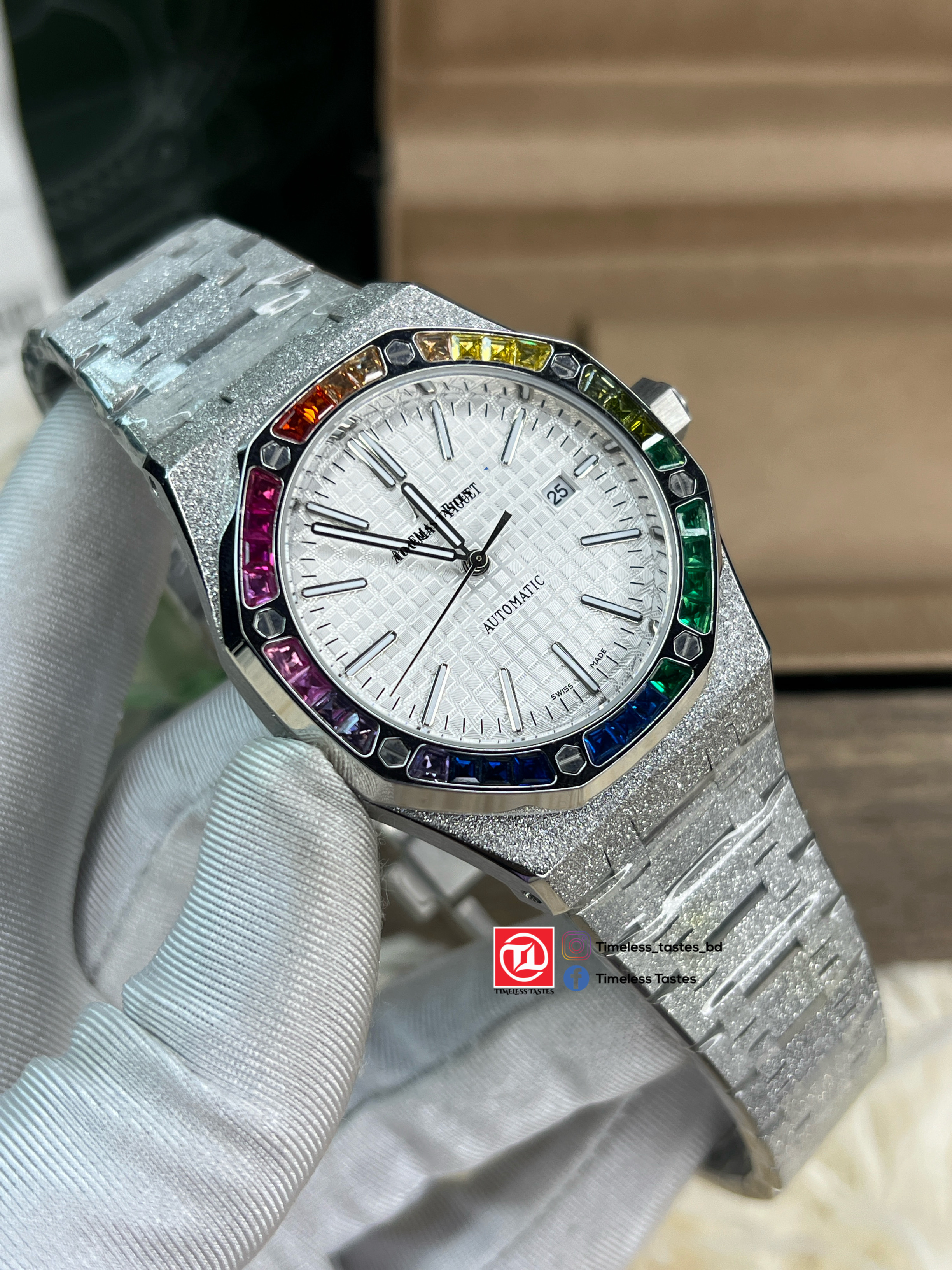 Audemars Piguet Royal Oak White Gold Rainbow | Ref. 15413BC.YY.1220BC.01 | Master Grade Watch - Image 6