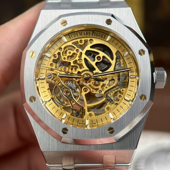 Audemars Piguet Royal Oak 15407ST Openworked Pink Gold Tone Dial Swiss 1:1 Grade 41mm(Customised)