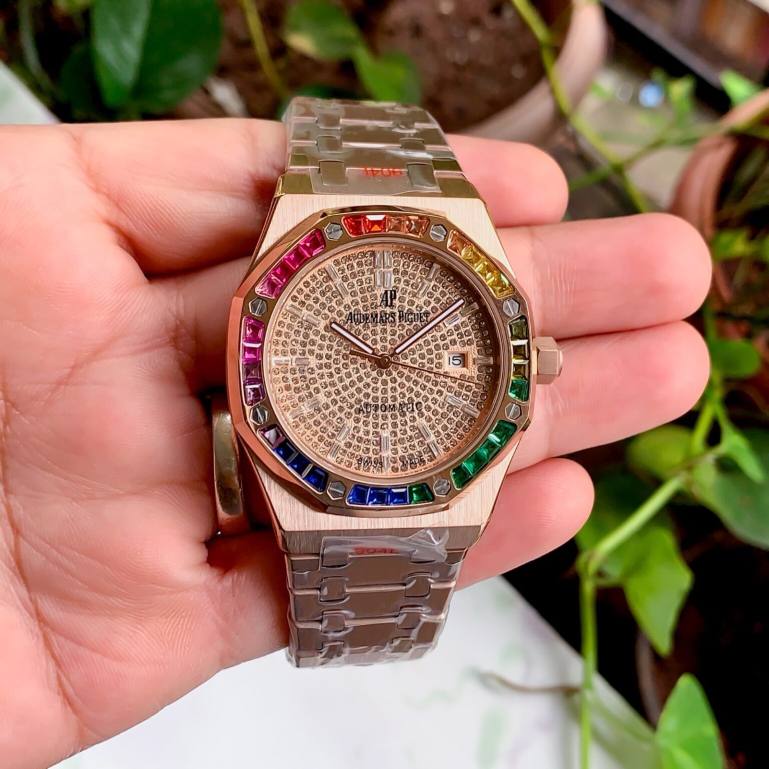 Audemars Piguet Royal Oak ‘Rainbow’ | Ref. 15413OR.YY.1220OR.01 | Rose Gold | Master Grade Watch - Image 3
