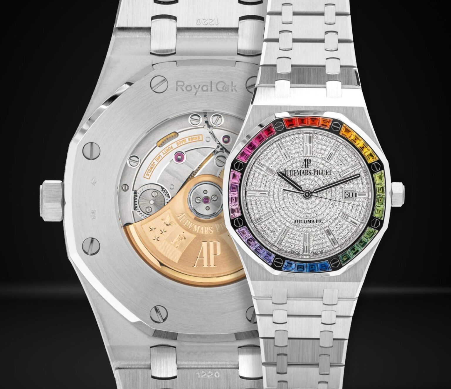Audemars Piguet Royal Oak White Gold Rainbow | Ref. 15413BC.YY.1220BC.01 | Master Grade Watch - Image 2