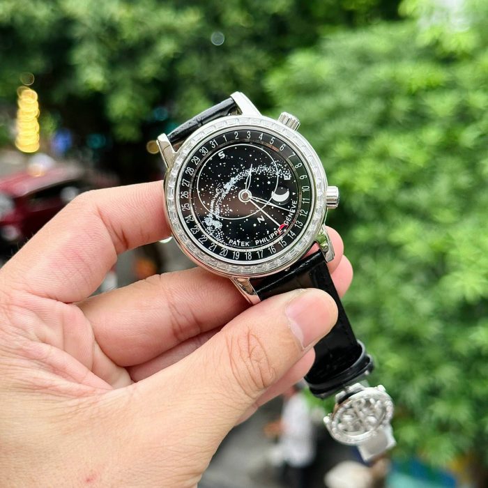 Patek Philippe Grand Complications Celestial — Black Strap | Silver Case | 44mm | Swiss 1:1 Grade Watch