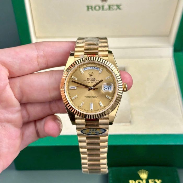 Rolex Day-Date 40 — 18 ct Yellow Gold | Champagne Dial | 40mm | Swiss 1:1 Grade