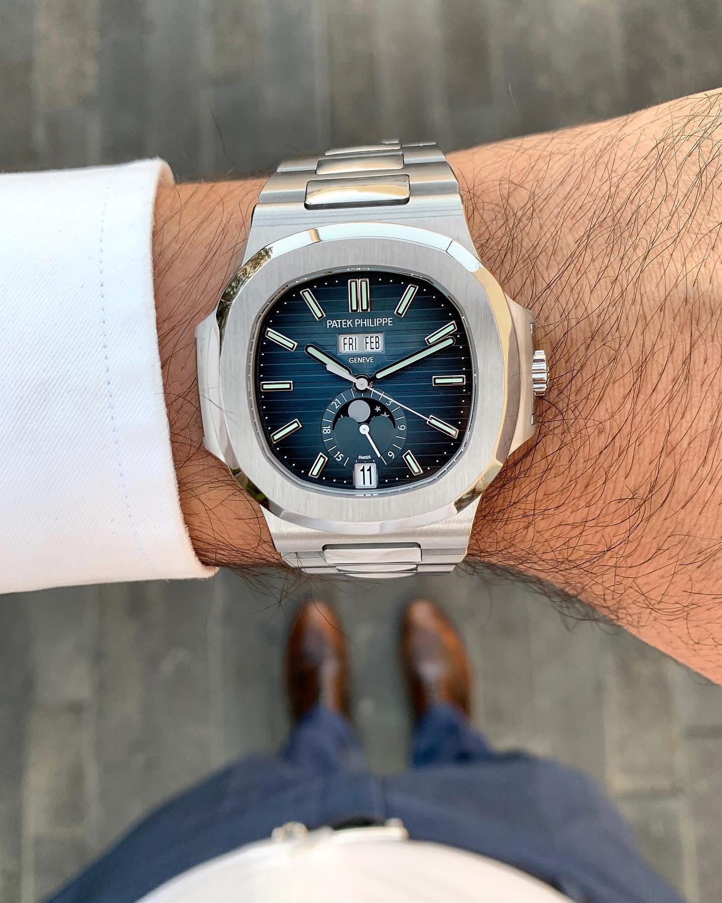 Patek Philippe Nautilus 5726/1A Annual Calendar in Steel Blue Dial Watch