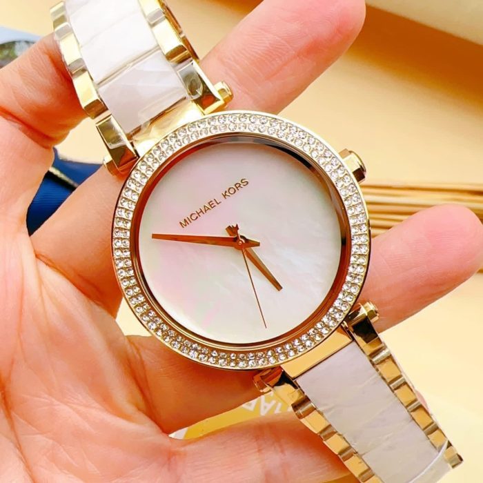 Michael Kors Parker MK6400 Authentic Ladies Watch – Mother of Pearl Dial & Two-Tone Steel Bracelet