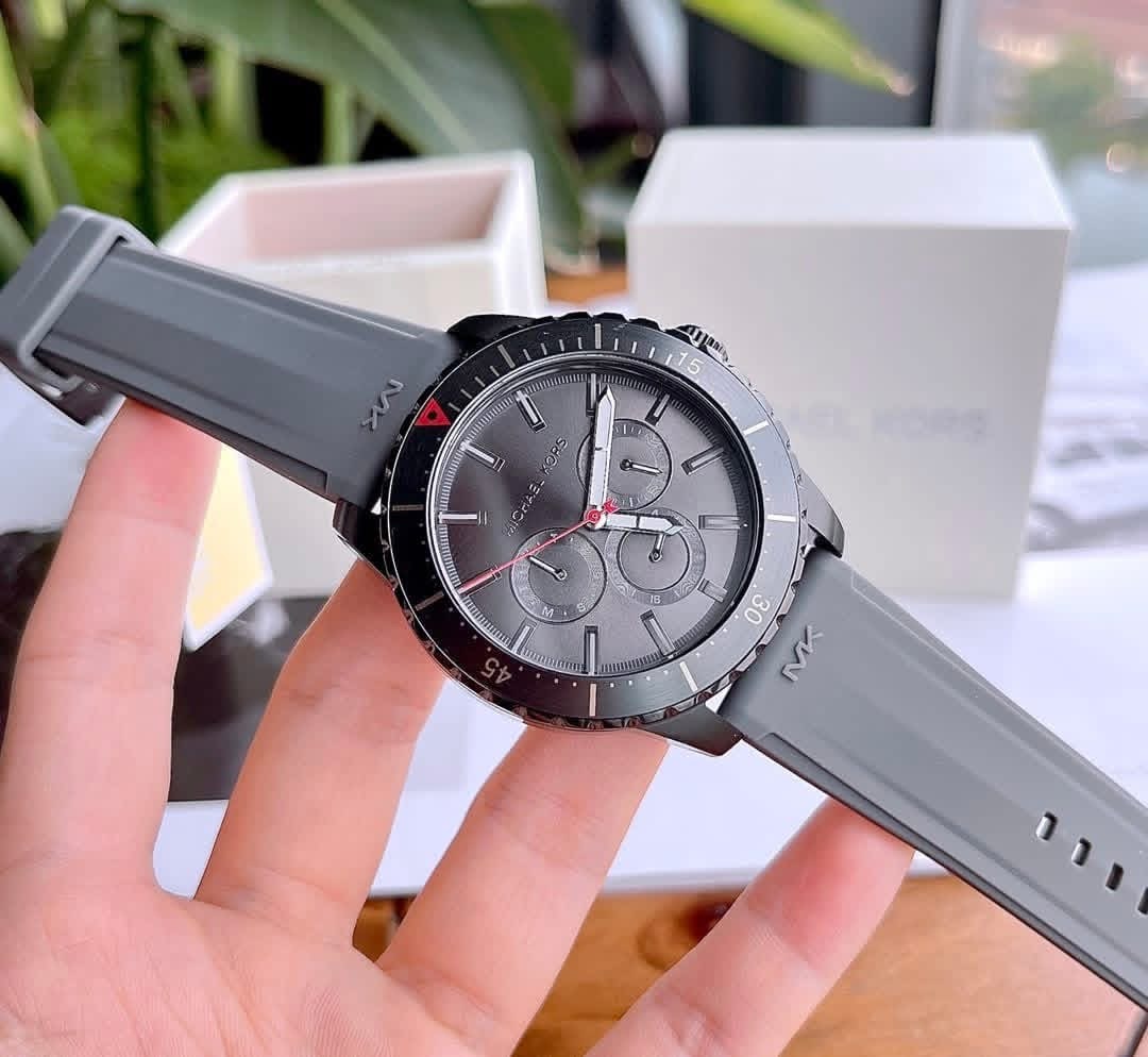 Michael Kors Cunningham MK7164 Authentic Men’s Multifunction Watch – Gray Silicone Strap - Image 7