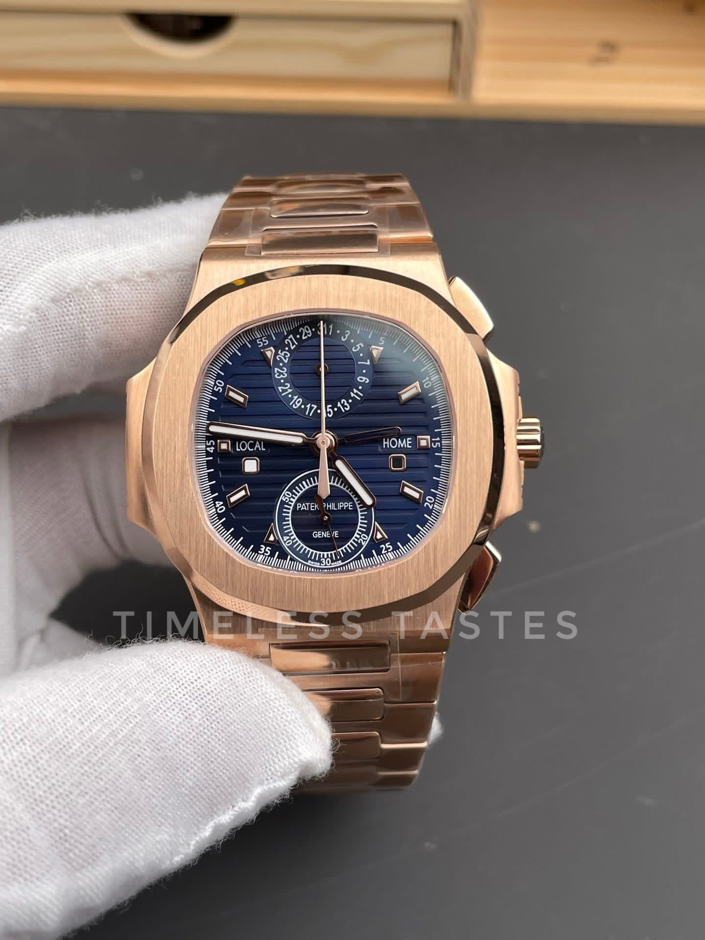 Patek Philippe Nautilus Travel Time Chronograph Rose Gold Swiss 1:1 Grade Watch