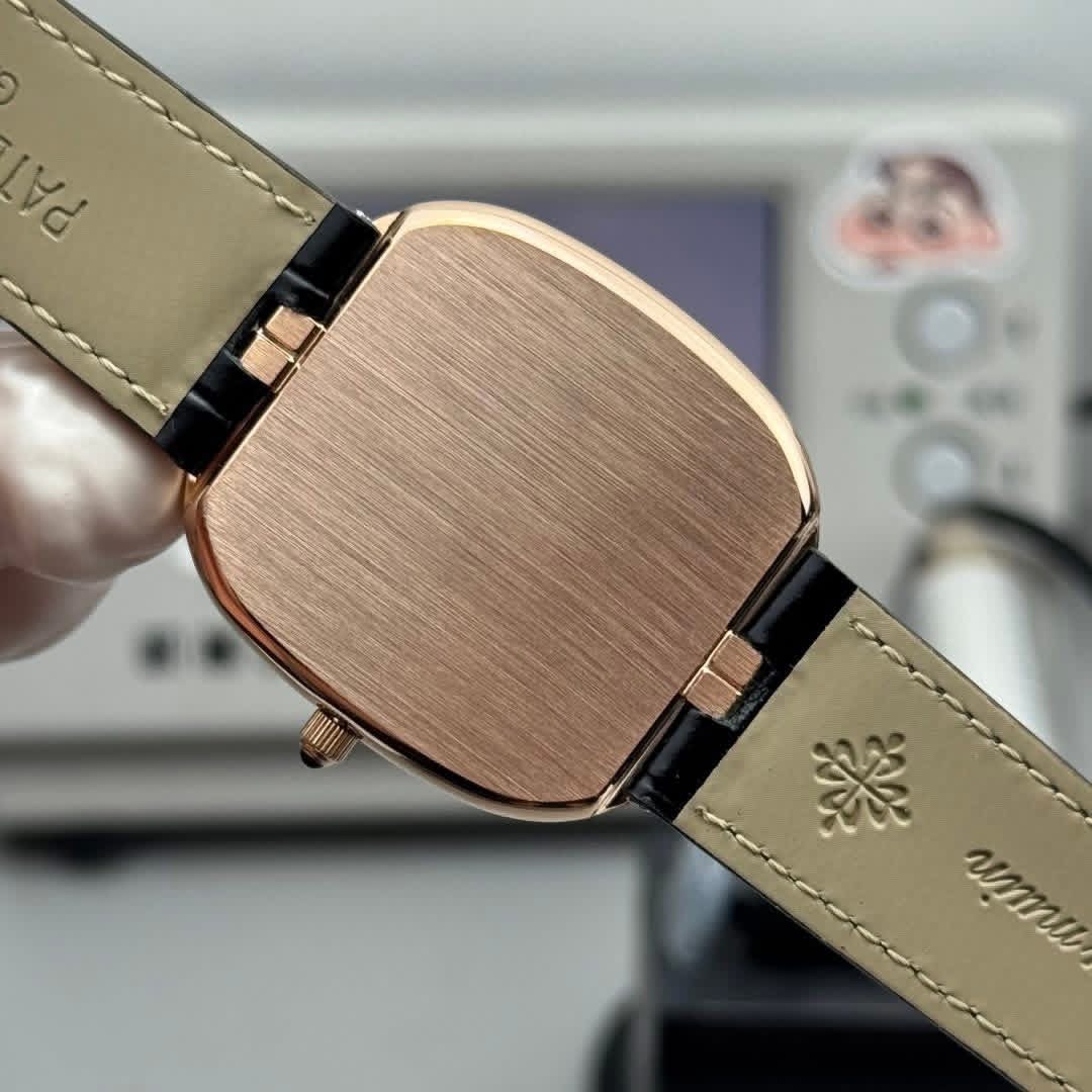 Patek Philippe Golden Ellipse Ebony Black Dial Rose Gold Finish Swiss 1:1 Grade Replica Watch - Image 7