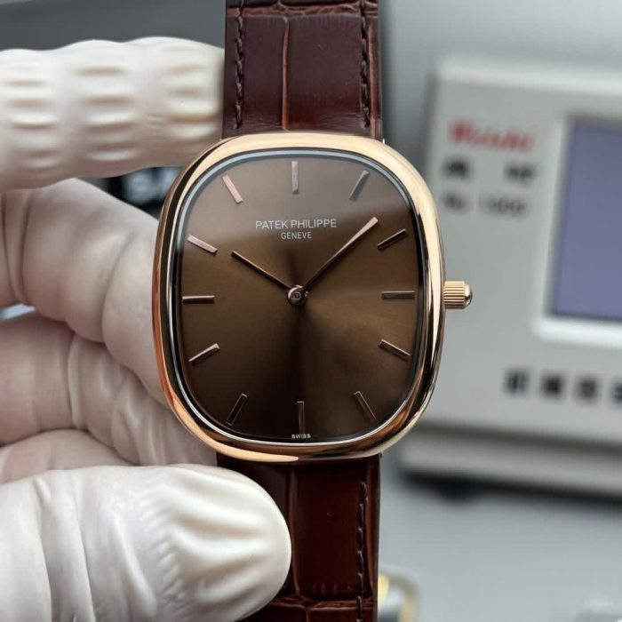 Patek Philippe Golden Ellipse Brown Dial Rose Gold Swiss 1:1 Grade Watch