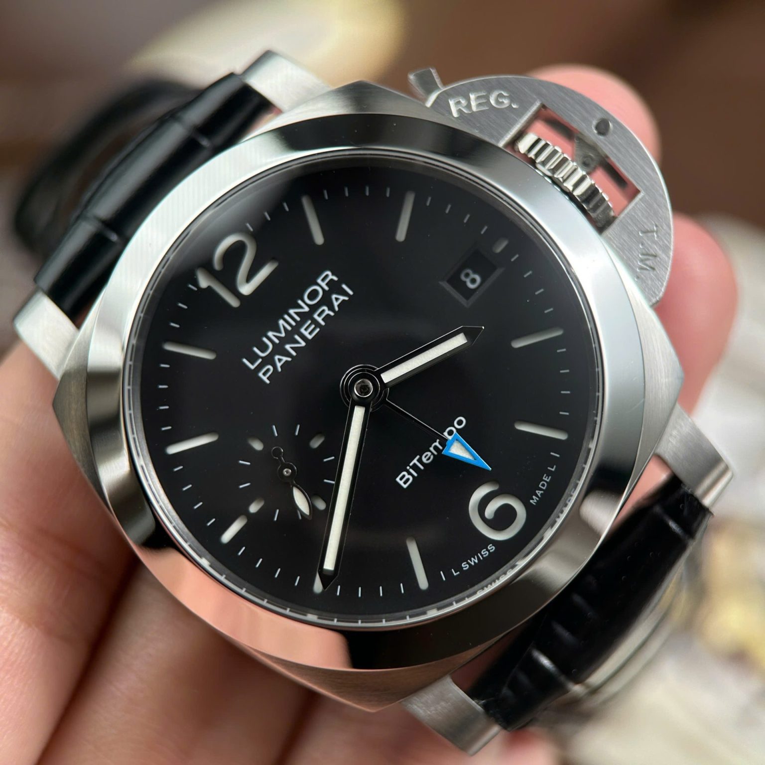 Panerai Luminor Quaranta PAM1365 Black Dial Leather Strap Swiss 1:1 Grade Watch
