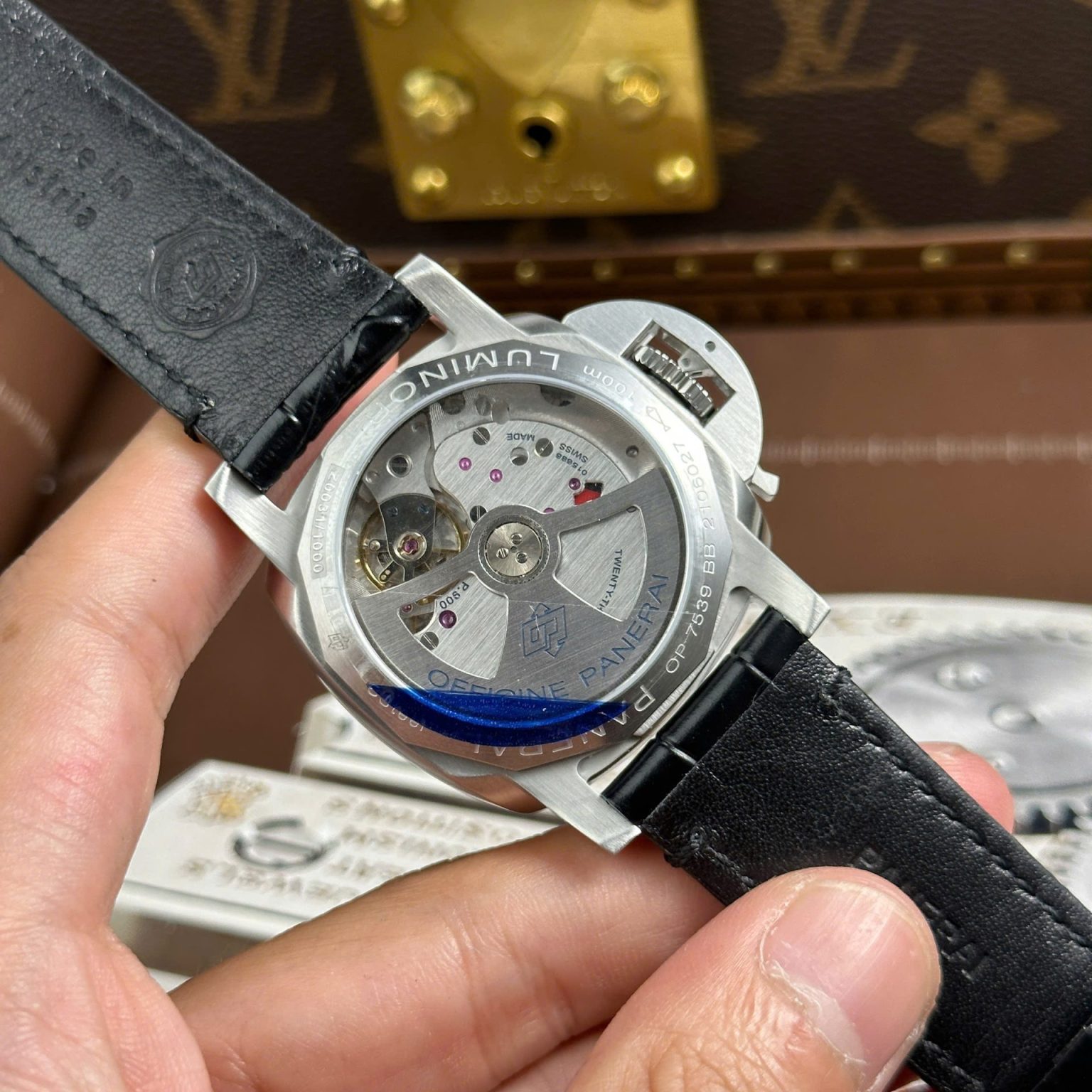 Panerai Luminor Quaranta PAM1365 Black Dial Leather Strap Swiss 1:1 Grade Watch - Image 9