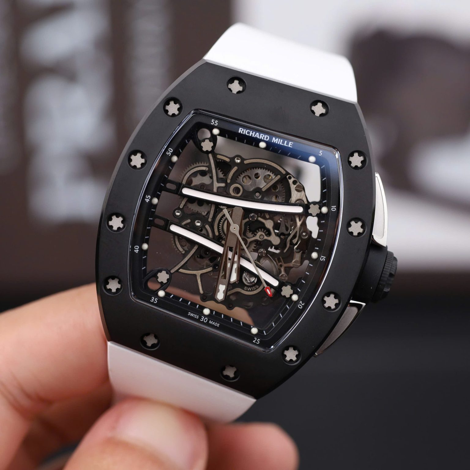 Richard Mille RM61-01 Black Ceramic Case Rubber Strap Swiss 1:1 Grade Watch - Image 4