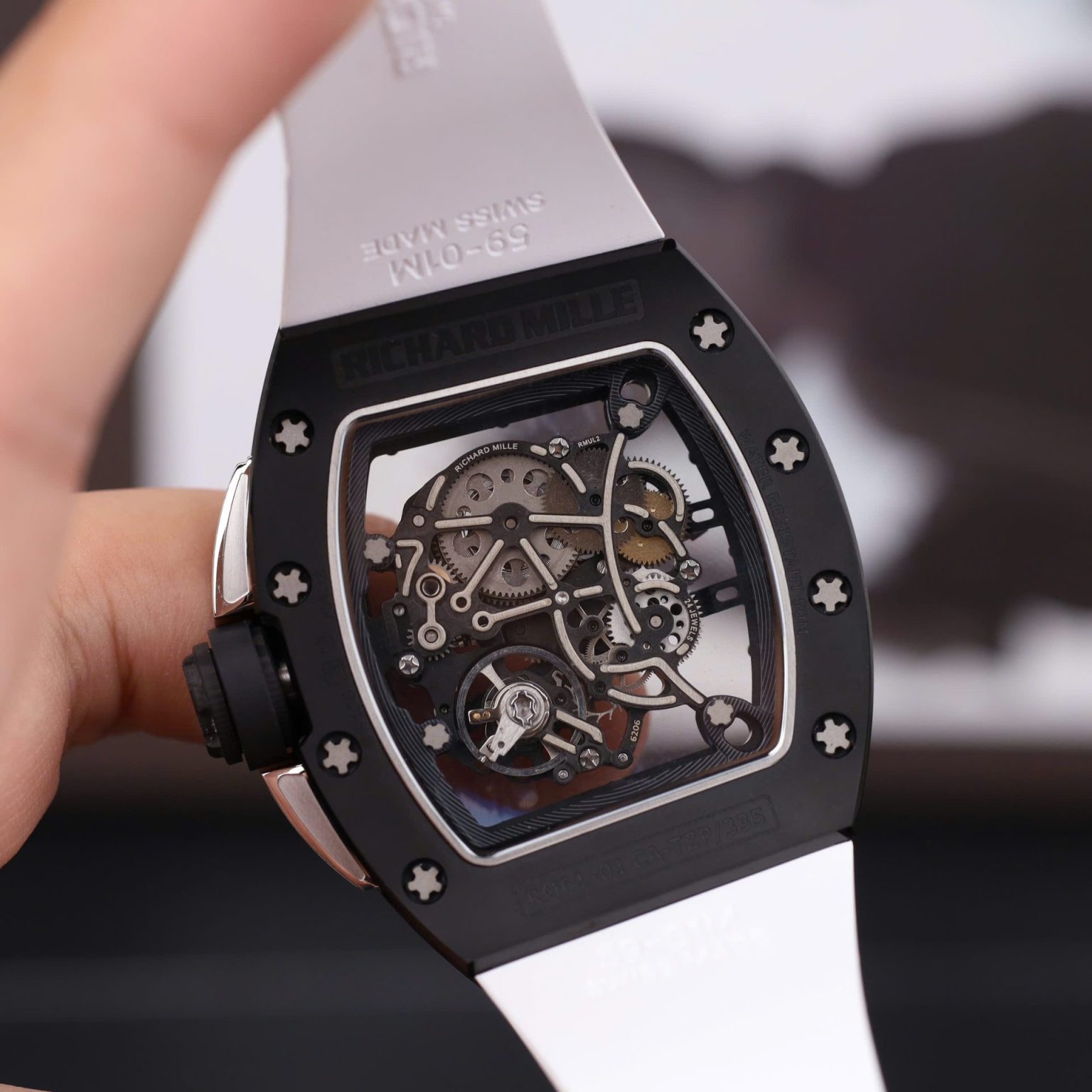 Richard Mille RM61-01 Black Ceramic Case Rubber Strap Swiss 1:1 Grade Watch - Image 5
