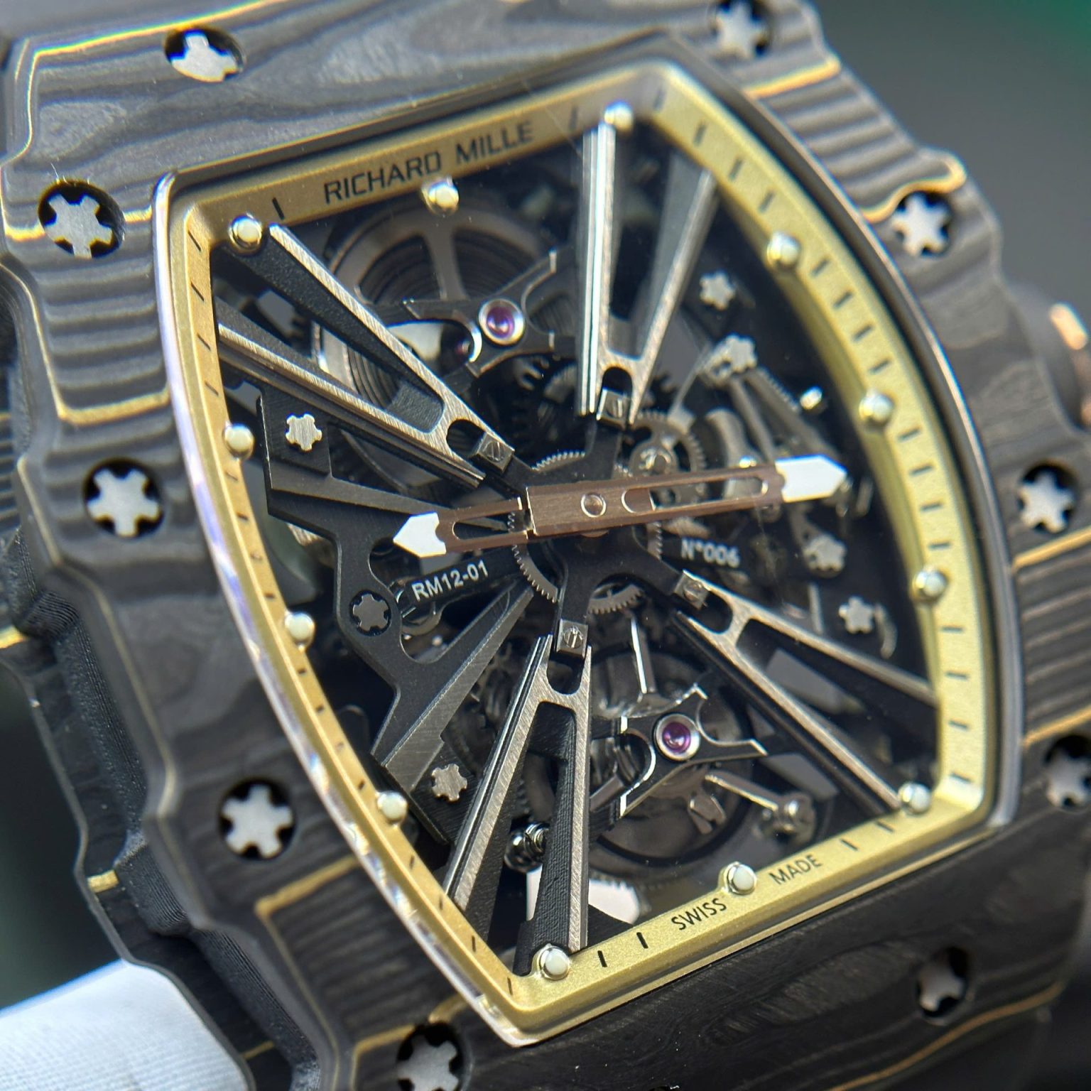 Richard Mille RM12-01 Tourbillon Carbon Swiss 1:1 Grade Watch - Image 4