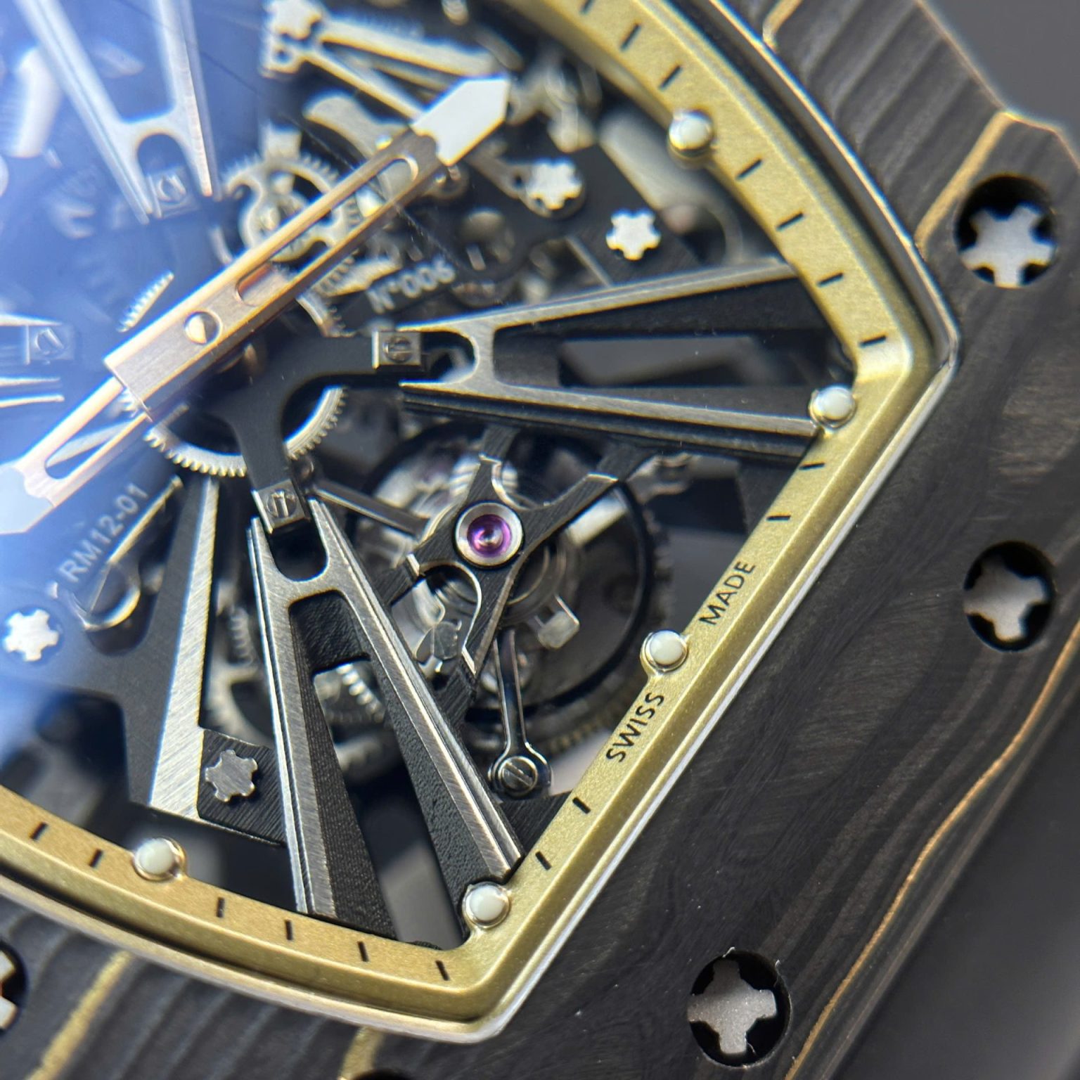 Richard Mille RM12-01 Tourbillon Carbon Swiss 1:1 Grade Watch - Image 8