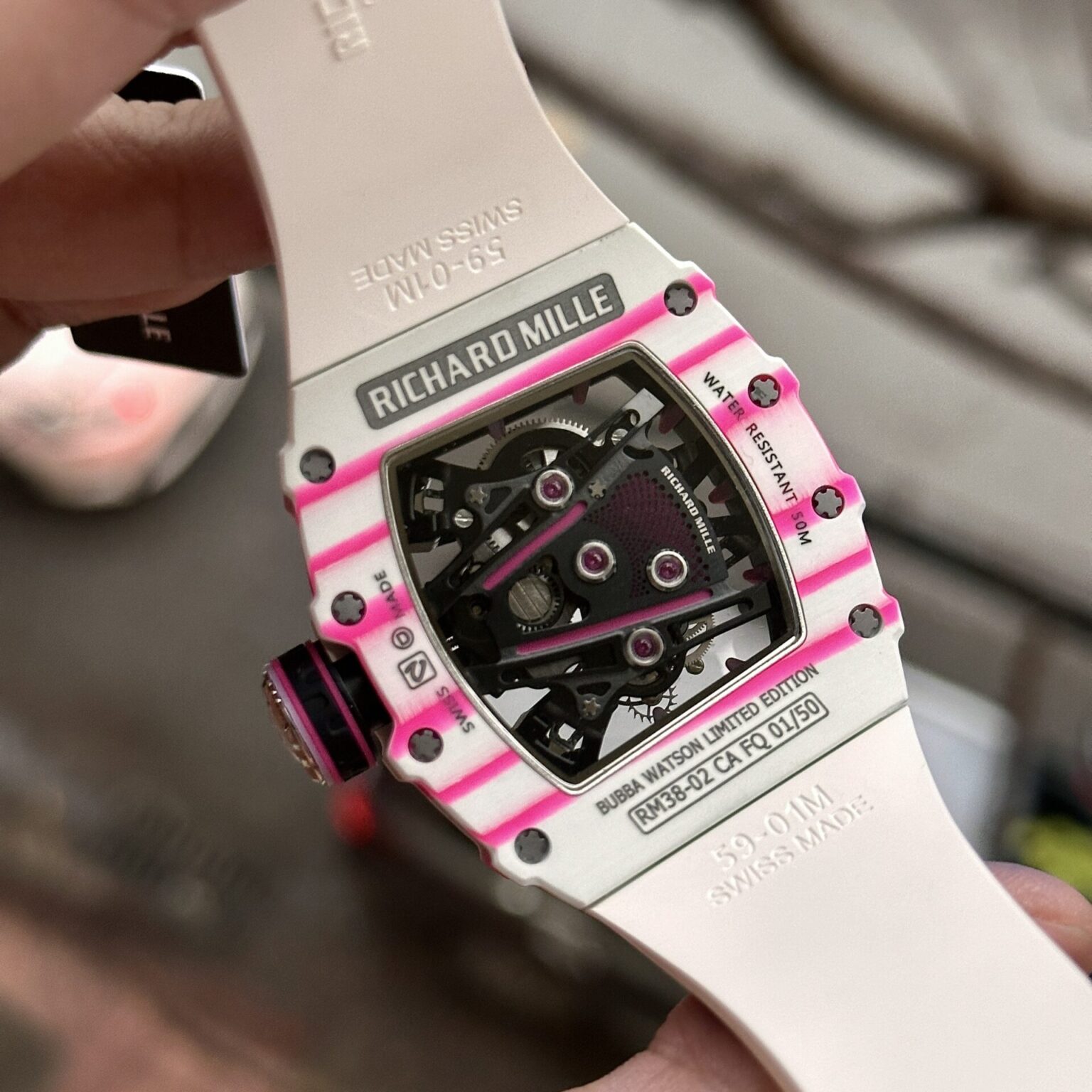 Richard Mille RM38-02 Tourbillon Rubber Strap Swiss 1:1 Grade Watch - Image 6