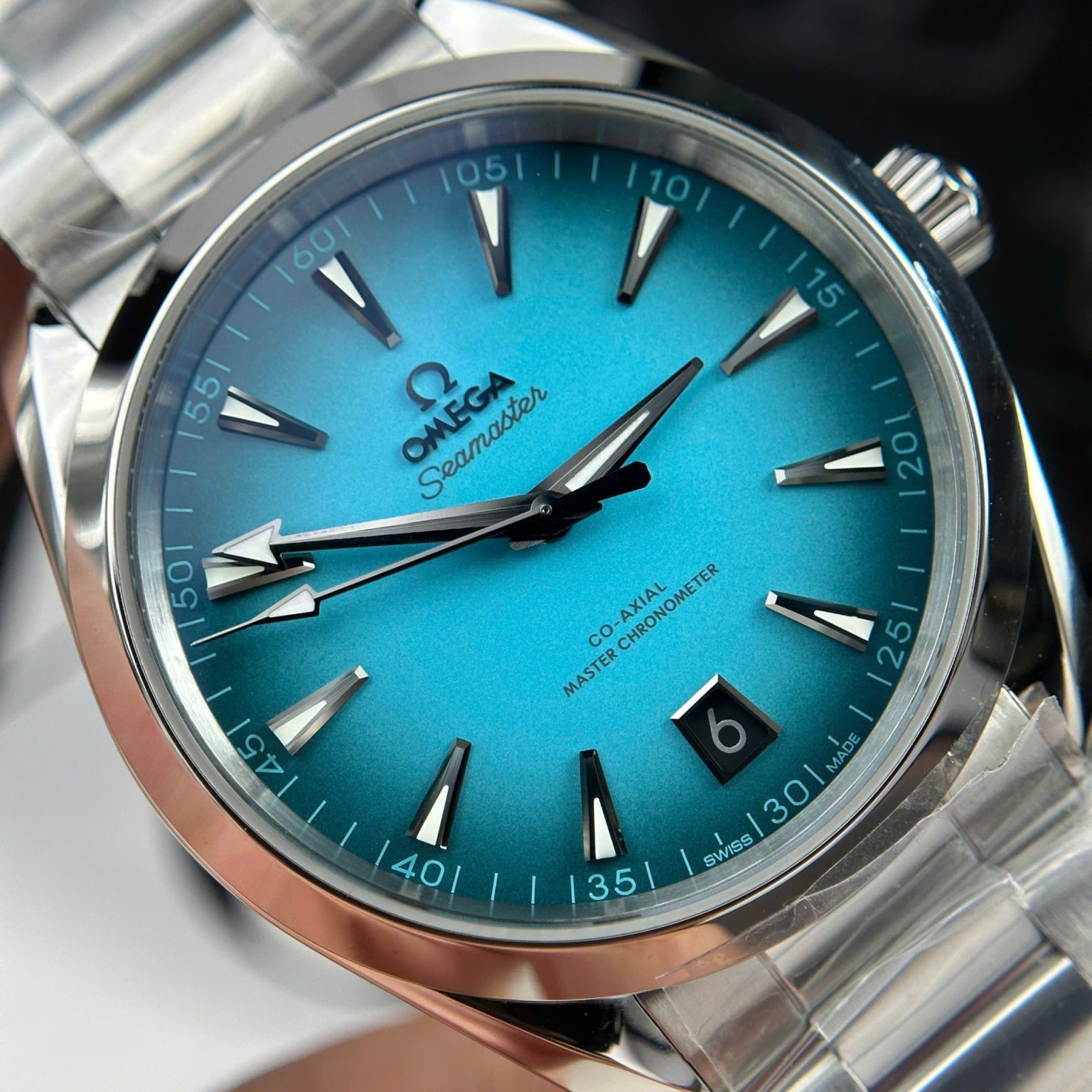 Omega Seamaster Co-Axial Blue Dial Swiss 1:1 Grade Watch - Image 4