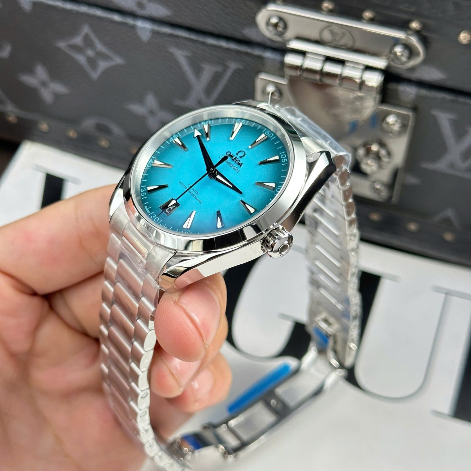 Omega Seamaster Co-Axial Blue Dial Swiss 1:1 Grade Watch - Image 9