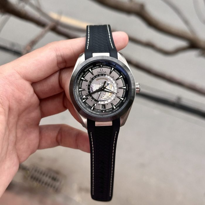 Omega Aqua Terra Worldtimer Gray Dial Rubber Strap Swiss 1:1 Grade Watch