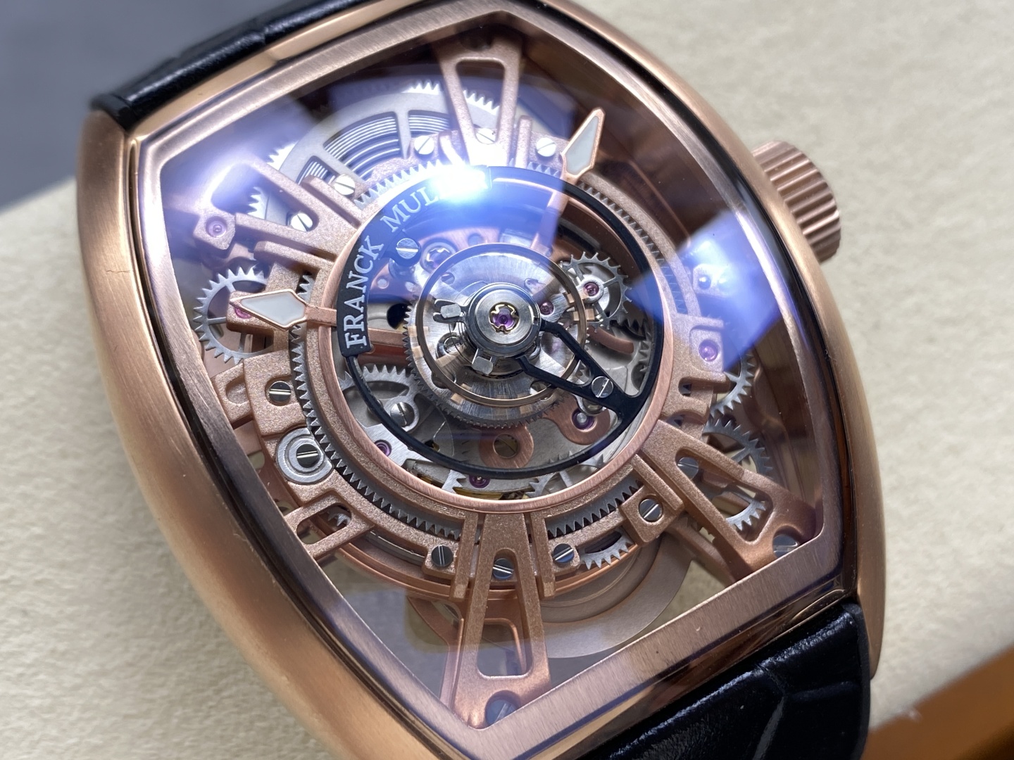 Franck Muller Curvex CX Grand Central Tourbillon Skeleton Rose Gold Swiss 1:1 Grade Watch - Image 5