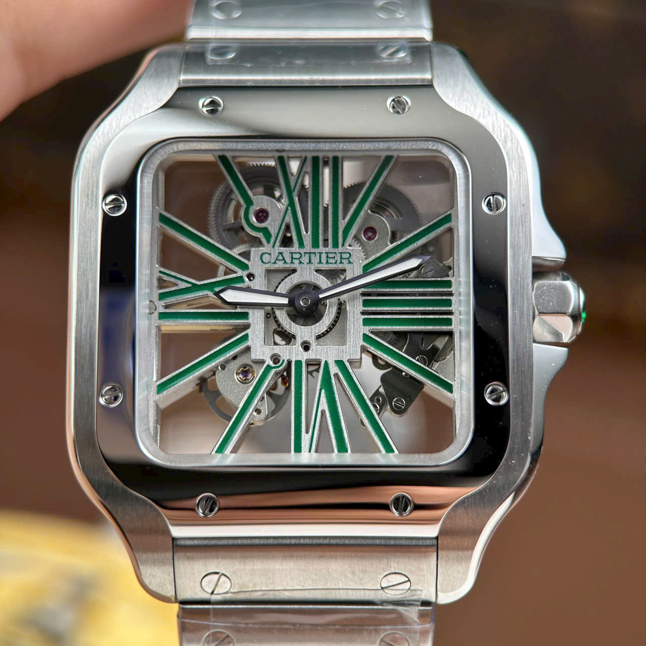 Cartier Santos Skeleton Dial Metal Wire Swiss 1:1 Grade Watch - Image 3