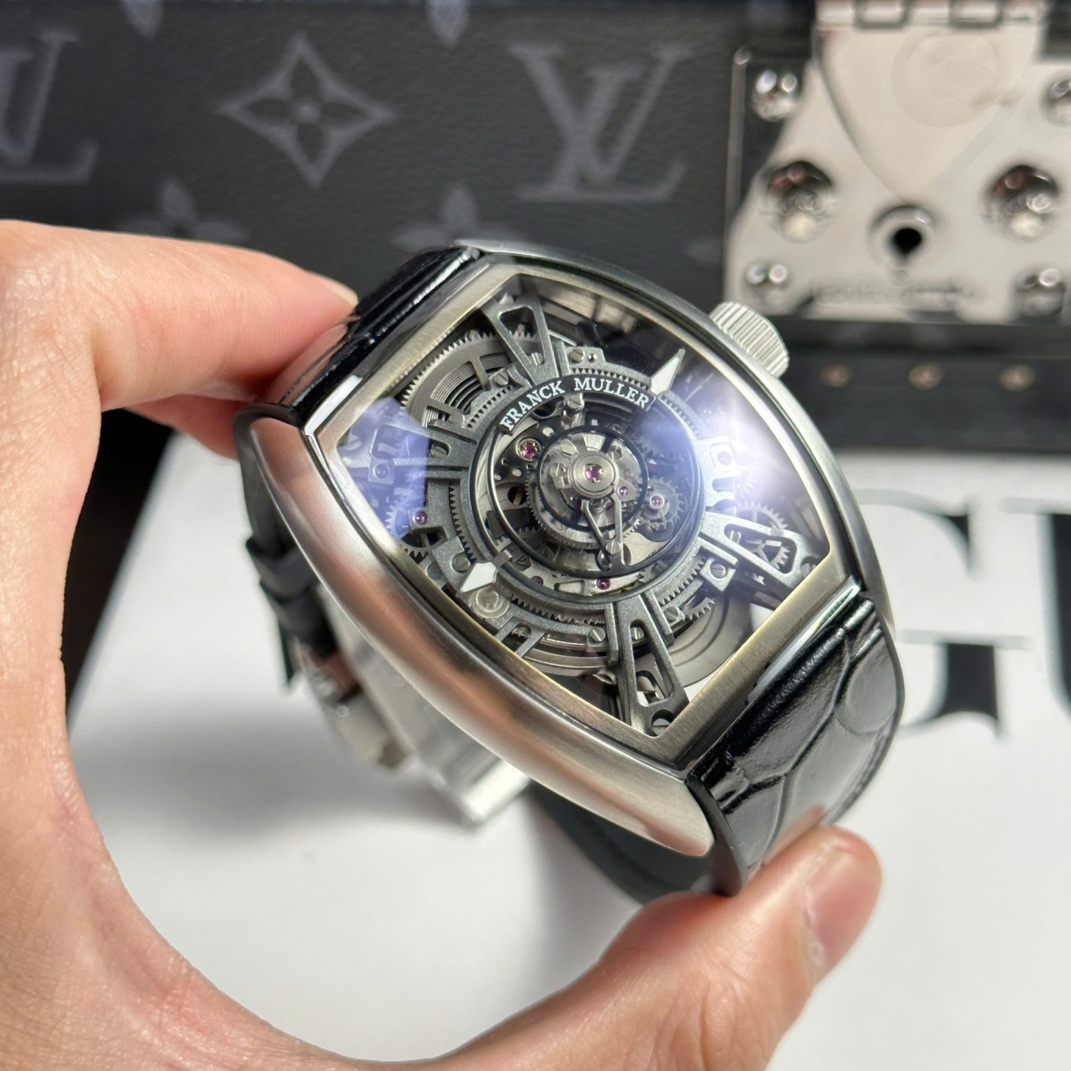 Franck Muller Curvex CX Grand Central Tourbillon Skeleton 42x56mm Swiss 1:1 Grade Watch - Image 3