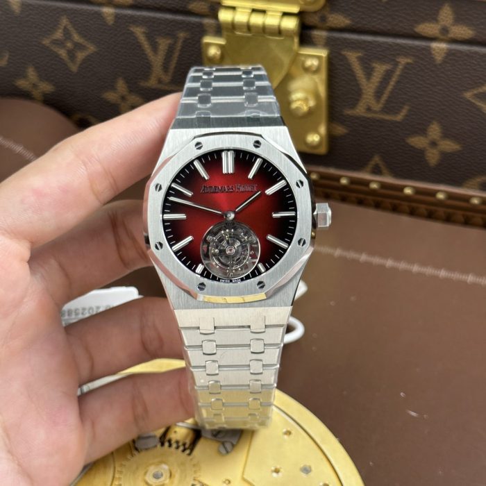 Audemars Piguet Imitation Watches Royal Oak Selfwinding Flying Tourbillon 26730ST Burgundy Dial 41mm Swiss 1:1 Grade Watch