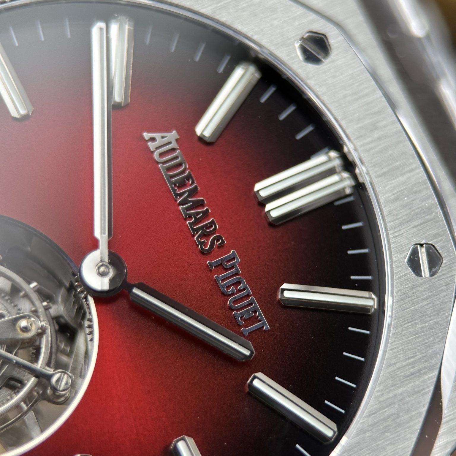 Audemars Piguet Imitation Watches Royal Oak Selfwinding Flying Tourbillon 26730ST Burgundy Dial 41mm Swiss 1:1 Grade Watch - Image 7